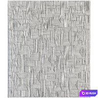 Bas-relief plaster wall decorative panel rope cable thread tying lasso 3D Model Vray, Corona