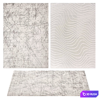 Geo Geometric Cream Rug 3D Model Corona