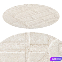 Aarav Wool Rug Round 3D Model Vray, Corona