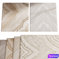 Set of 4 in 1 carpets based on Dedar Milano fabric 3D Model Vray, Corona