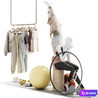 Showcase for a sports store 3D Model Corona