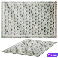 Kids Washable Flower Garden Rug 3D Model Corona