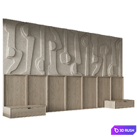 Headboard 3d Wall Panel T3D 3 3D Model Corona