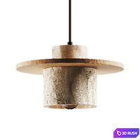 Kanso Natural Stone Japanese Wabi Sabi Pendant Lamp 3D Model Vray, Corona