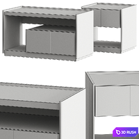 Molteni &amp; C. 5050 Bedside Tables 3D Model Vray, Corona