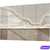 Decorative wall 3d panel headboard 023 Wave 3D Model Corona