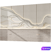 Decorative wall 3d panel headboard 023 Wave 3D Model Corona