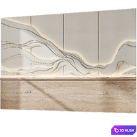 Decorative wall 3d panel headboard 023 Wave 3D Model Corona