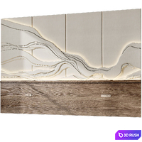 Decorative wall 3d panel headboard 023 Wave 3D Model Corona
