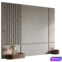 Headboard Cos 3D Model Vray, Corona