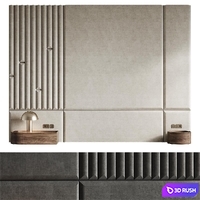 Headboard Cos 3D Model Vray, Corona