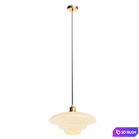 Mid Century Art Milk White Glass Pendant Light 3D Model Corona