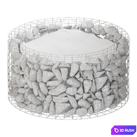 Gabion Flowerpot made of granite 3D Model Vray, Corona