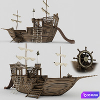 Ship playground for kids 3D Model Vray