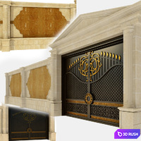 Door fence 3D Model Vray