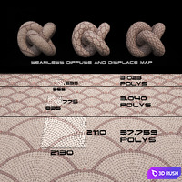 Sett paving "fan" 3D Model Vray