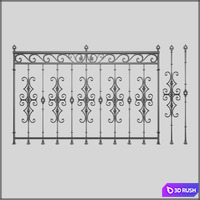 Forged fence 1 3D Model Vray