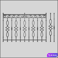 Forged fence 4 3D Model Vray