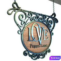 Vintage Signage 002 3D Model Vray