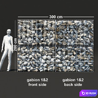 Gabion Classic Stone 3D Model Vray