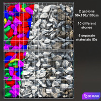 Gabion Classic Stone 3D Model Vray