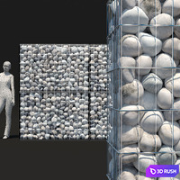 Gabion Riverstone 3D Model Vray