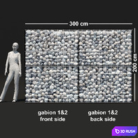 Gabion Riverstone 3D Model Vray
