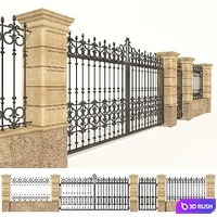 Stone Fence forging. Goal. 3D Model Vray