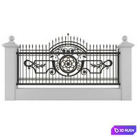 Forged fence 22 3D Model Vray