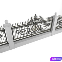 Forged fence 22 3D Model Vray