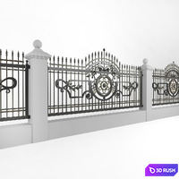 Forged fence 22 3D Model Vray