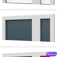 Hormann Sectional doors open / closed with side door 3D Model Vray