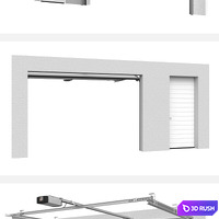Hormann Sectional doors open / closed with side door 3D Model Vray