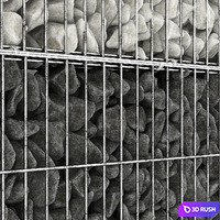 Gabion rock stone 3D Model Vray