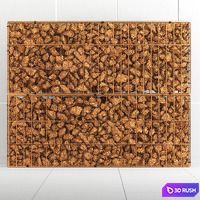 Gabion rock stone 3D Model Vray