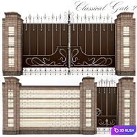 Classical forged gate 2 3D Model Vray