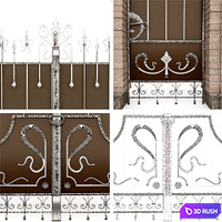 Classical forged gate 2 3D Model Vray