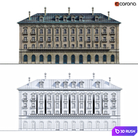 Front of the house in the style of classicism