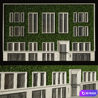 The facade of the building
