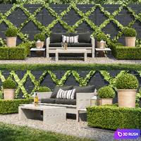 Garden seating area 3D Model Vray