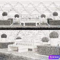 Garden seating area 3D Model Vray