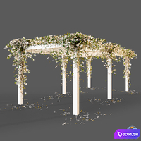 Pergola with flowers 3D Model Vray