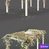 Pergola with flowers 3D Model Vray