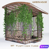 Arbor with ivy in the garden 3D Model Vray, Corona