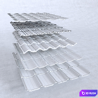 Set of metal tile 3D Model Corona