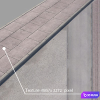 3 versions of the sidewalk with the road. 3D Model Vray