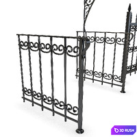 Visor and fencing made of forging 3D Model Vray