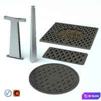 A set of elements of the accomplishment "Strela" 3D Model Vray