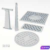 A set of elements of the accomplishment "Strela" 3D Model Vray