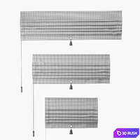 Set of straight Roman curtains TITOS 3D Model Vray